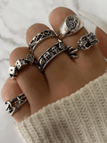 Stetnode 6pcs Vintage Skull Ring