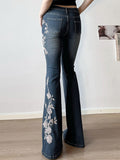 Stetnode Blue Vintage Niche Flare Jeans