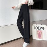 Stetnode Autumn Fashion Black Design Tailored Trousers Women Loose Casual High Waist Pants Korean Street Lady Draped Trousers New