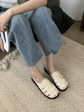 Stetnode Hollow Round-Toe Split-Joint Woven Sandals Slippers&Mules