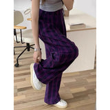 Stetnode Vintage Plaid Wide Leg Pants Women High Waist Straight Casual Trousers Harajuku Korean Fashion Loose All Match Full Length