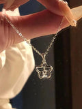 Stetnode Silver Hollow Out Star Charm Necklace