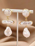 Stetnode Baroque Irregular Faux Pearl Linked Earring