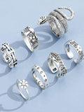 Stetnode 7pcs Engraved Ring Set