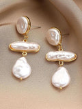 Stetnode Baroque Irregular Faux Pearl Linked Earring