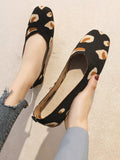 Stetnode Breathable Contrast Color Leopard Flat Shoes