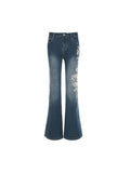 Stetnode Blue Vintage Niche Flare Jeans