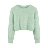 Stetnode Women's Solid Color Cropped Sweater