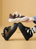 Stetnode Lace-Up Round-Toe Split-Joint Flat Shoes