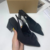 Stetnode Women Chic Brand Sandals Sexy Pointed Shallow Sandals 2024 Summer Footwear Elegant Black Work Office High Heel Shoes Mujer