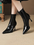 Stetnode Pointed-Toe Split-Joint Boots Pumps