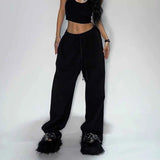 Stetnode Y2K Oversized Sweatpants Women Black Baggy Joggers Harajuku High Waist Wide Leg Pants Summer Streetwear Casual Trousers