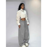 Stetnode Y2K Oversized Sweatpants Women Black Baggy Joggers Harajuku High Waist Wide Leg Pants Summer Streetwear Casual Trousers