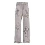 Stetnode Women's Hand Painted Graffiti Jeans