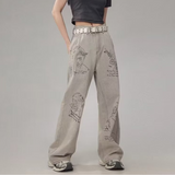 Stetnode Women's Hand Painted Graffiti Jeans