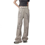 Stetnode Women's Hand Painted Graffiti Jeans