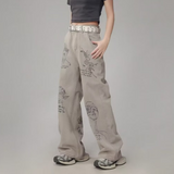 Stetnode Women's Hand Painted Graffiti Jeans