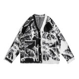 Stetnode Women's Loose Tie-Dye Jacquard Knitted Cardigan