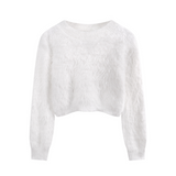 Stetnode Women's Solid Color Cropped Sweater