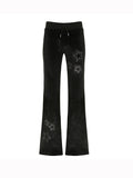 Stetnode Black Y2k Star Print Flare Leg Pants