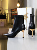 Stetnode Pointed-Toe Split-Joint Boots Pumps