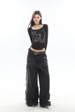 Stetnode back to school spring outfit Iandra Denim Grey High Waist Straight Leg Baggy Jeans Pants