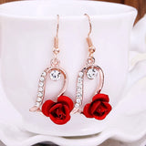 Stetnode Christmas Red Bow Drop Earring For Women Temperament Heart Flocking Bowknot Christmas Earring Girls New Year Festival Jewelry