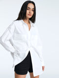 Stetnode 2024 New Fashion Spring Outfit Oversized Button Up Solid Colored Dress Shirt