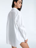 Stetnode 2024 New Fashion Spring Outfit Oversized Button Up Solid Colored Dress Shirt