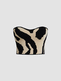 Stetnode 2024 New Fahion Spring Outfit Zebra Print Tube Top