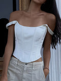 Stetnode 2024 New Fahion Spring Outfit Ivory Glow Tied Crop Corset Top