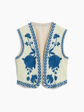 Stetnode 2024 New Fahion Spring Outfit Embroidered Floral Vest