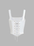 Stetnode 2024 New Fahion Spring Outfit Ivory Glow Tied Crop Corset Top