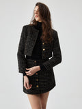 Stetnode 2024 New Fashion Spring Outfit Sequined Button Short Blazer