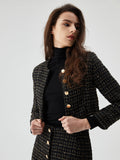 Stetnode 2024 New Fashion Spring Outfit Sequined Button Short Blazer