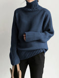 Stetnode 2024 New Fashion Spring Outfit Solid High Neck Knit Sweater