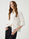 Stetnode 2024 New Fashion Spring Outfit Cotton Ruffle Eyelet Blouse