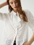 Stetnode 2024 New Fashion Spring Outfit Cotton Ruffle Eyelet Blouse