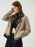 Stetnode 2024 New Fashion Spring Outfit Contrast Trim Knit Cardigan