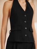 Stetnode 2024 New Fahion Spring Outfit Minimalism Tailored Halter Waistcoat