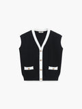 Stetnode 2024 New Fashion Spring Outfit V-Neck Solid Button Knitted Vest