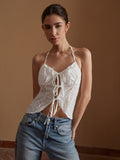 Stetnode 2024 New Fahion Spring Outfit Cotton Halter Knotted Top