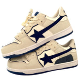 Stetnode back to school Beige & Navy Shooting Star Sneakers