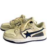 Stetnode back to school Beige & Navy Shooting Star Sneakers