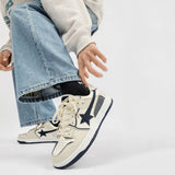 Stetnode back to school Beige & Navy Shooting Star Sneakers