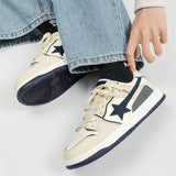 Stetnode back to school Beige & Navy Shooting Star Sneakers