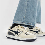 Stetnode back to school Beige & Navy Shooting Star Sneakers