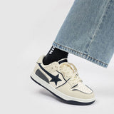 Stetnode back to school Beige & Navy Shooting Star Sneakers