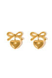 Stetnode Bow Heart Stud Earrings