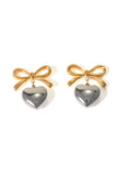 Stetnode Bow Heart Stud Earrings